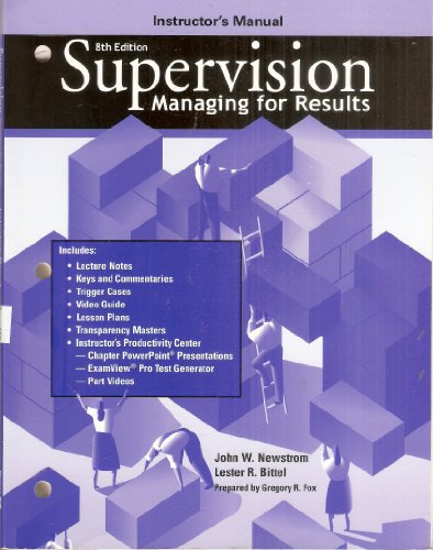 Book Instructor's Manual [for] Supervision: Managing For Results, 8th Edition free