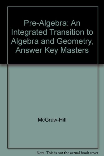 Book Pre-Algebra: An Integrated Transition to Algebra and Geometry, Answer Key Masters free
