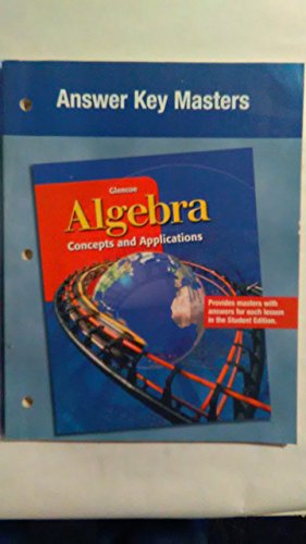 Book Algebra: Concepts and Applications, Answer Key Masters free