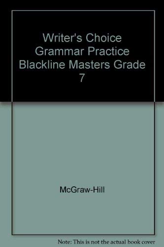 Book Writer's Choice Grammar Practice Blackline Masters Grade 7 free