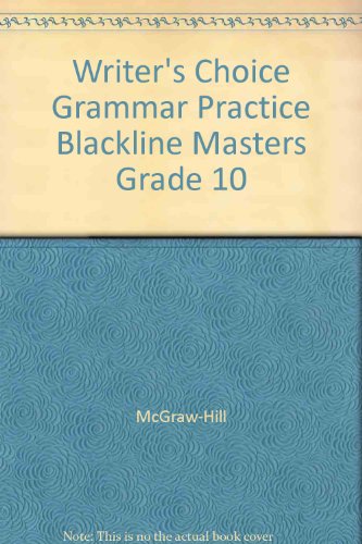 Book Writer's Choice Grammar Practice Blackline Masters Grade 10 free