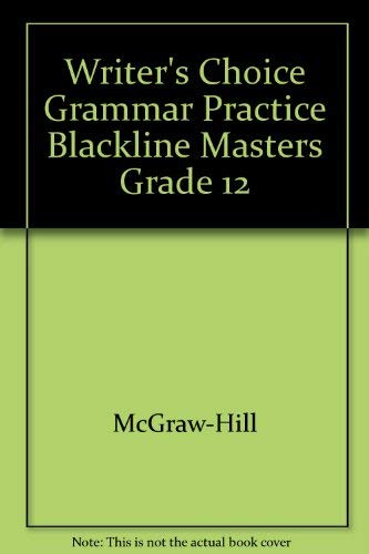 Book Writer's Choice Grammar Practice Blackline Masters Grade 12 free