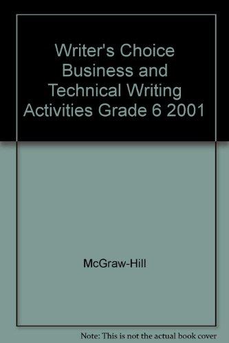 Book Writer's Choice Business And Technical Writing Activities Grade 6 2001 free