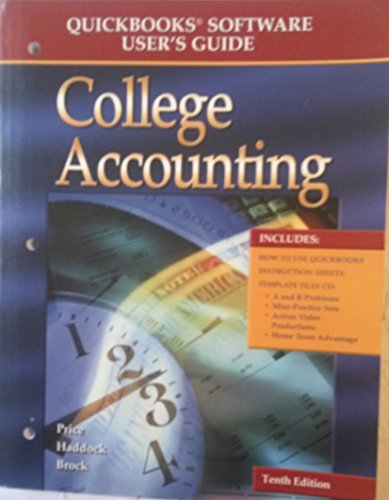 Book Quickbooks Software User's Guide: College Accounting (Book & CD) free