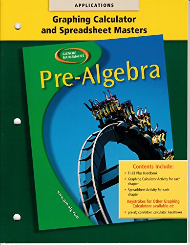 Book Pre-Algebra, Graphing Calculator and Spreadsheet Masters free