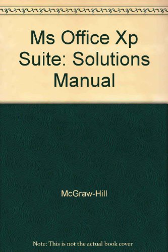 Book Ms Office Xp Suite: Solutions Manual free