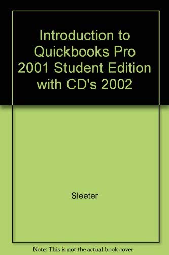 Book Introduction to QuickBooks Pro2001 free