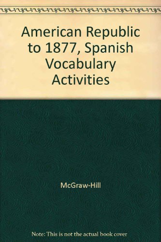 Book American Republic to 1877, Spanish Vocabulary Activities free