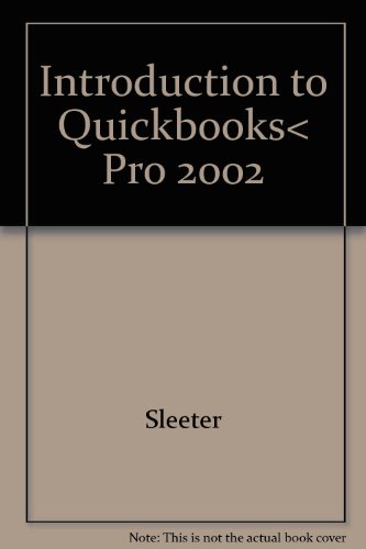 Book Introduction to QuickBooks Pro 2002 free