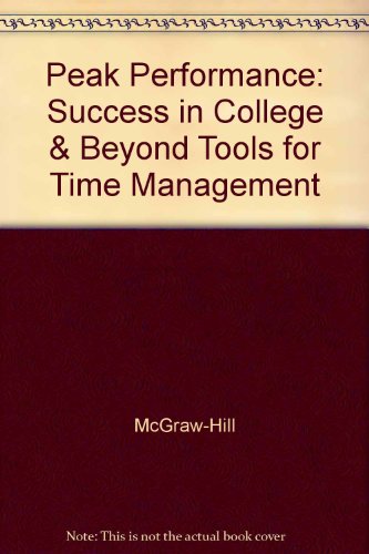 Book Peak Performance: Success In College & Beyond Tools For Time Management free