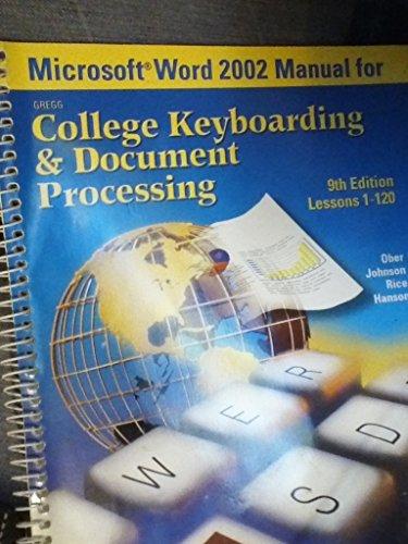 Book Gregg College Keyboarding & Document Processing (GDP), Student Manual, Word 2002 free