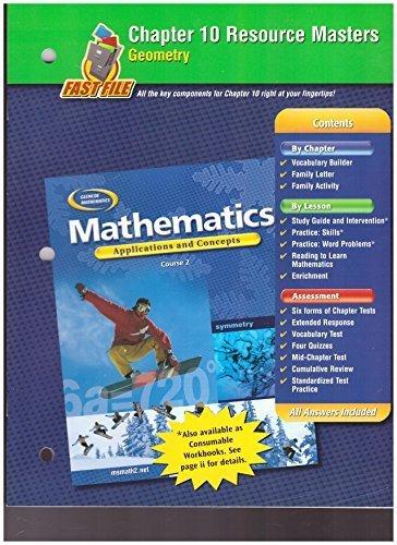 Book Glencoe Mathematics, Applications and Concepts, Course 2. Chapter 2 Resource Masters. free