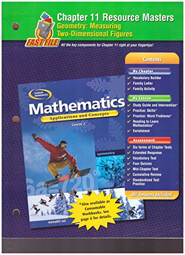 Book Glencoe Mathematics, Applications and Concepts, Course 2. Chapter 11 Resource Masters. free