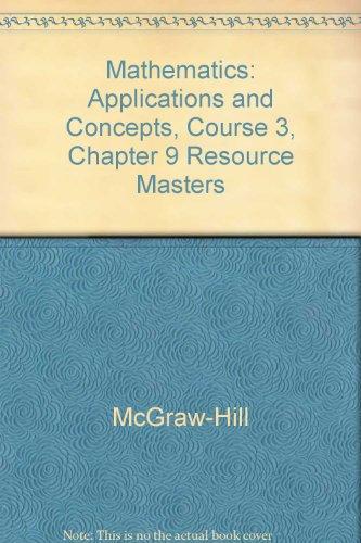 Book Mathematics: Applications and Concepts, Course 3, Chapter 9 Resource Masters (Statistics and Matrices) free