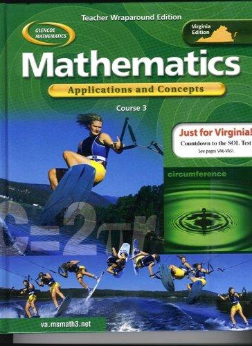 Book Mathematics: Applications and Concepts, Course 3 - Teacher Wraparound Edition (Virginia Edition) (Gl free