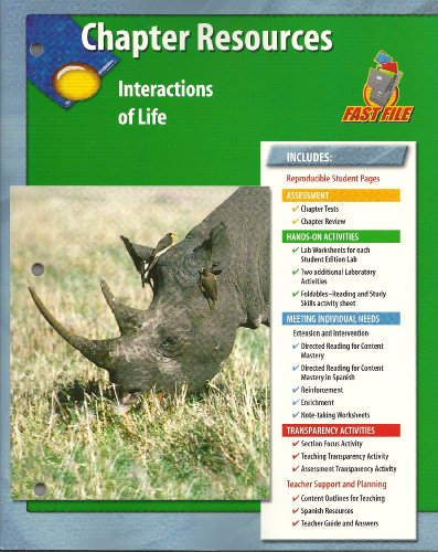 Book Chapter Resources, Interactions of Life (Fast File Chapter Resources) free