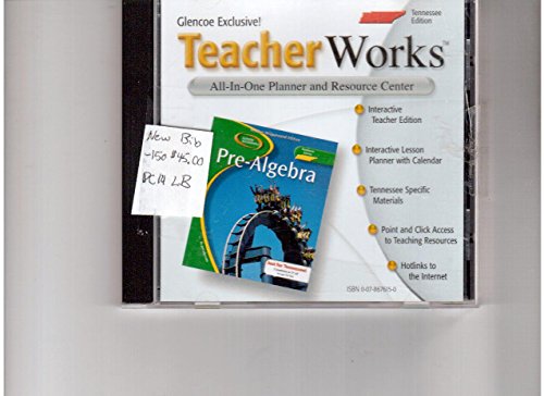 Book Glencoe Teacher Works Tn Edition Cd-rom (glencoe Mathematics Pre-algebra All-in-one Planner And Resource Center) free