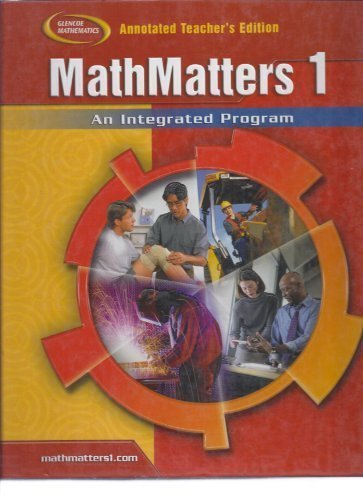 Book MathMatters 1 Annotated Teacher's Edition (Glencoe Mathematics) free