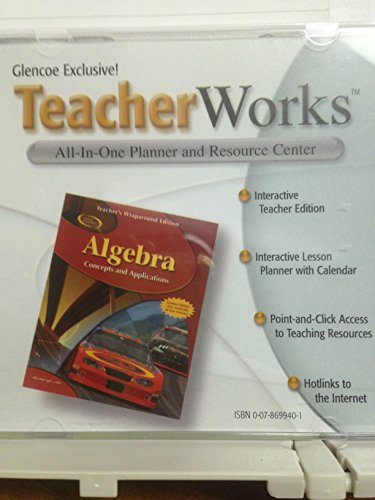 Book Glencoe Teacher Works Algebra: Concepts And Applications free
