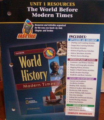 Book Unit 1 Resources; the World Before Modern Times (World History; Modern Times) (Fast File (California Edition)) free