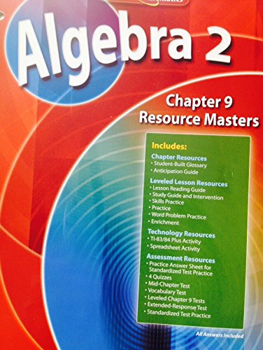 Book Algebra 2 Chapter 9 Resource Masters (glencoe Mathematics) free
