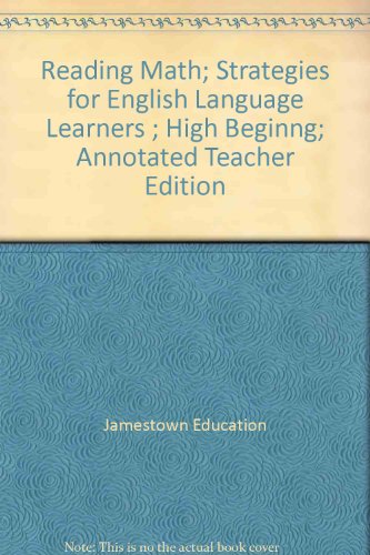 Book Reading Math; Strategies for English Language Learners ; High Beginng; Annotated Teacher Edition free
