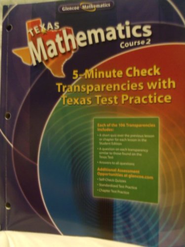 Book Glencoe Mathematics Course 1 5 Minute Check Transparencies with Texas Test Practice free