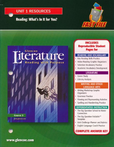 Book GLencoe Literature Course 3 Unit 1 Resources. (Paperback) free