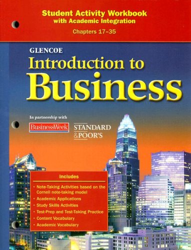 Book Introduction To Business, Chapters 17-35, Student Activity Workbook (BROWN: INTRO TO BUSINESS) free