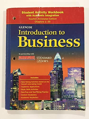 Book Student Activity Workbook with Academic Integration Teacher Annotated Edition (Glencoe Introduction to Business) free