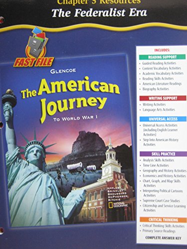 Book The American Journey to World War 1 Chapter 5 Resources The Federalist Era free