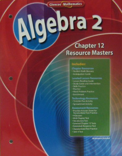 Book Algebra 2 Chapter 12 Resource Masters (glencoe Mathematics) free