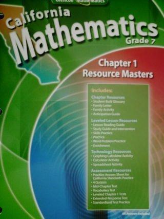 Book California Mathematics Grade 7 Chapter 7 Resource Masters (california Mathematics Grade 7) free