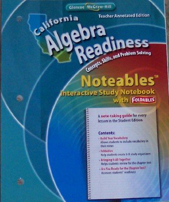 Book Noteables: Interactive Study Notebook With Foldables (california Algebra Readiness Teacher Annotated Edition, Concepts, Skills, And Problem Solving) free