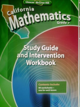Book California Mathematics Grade 7 Study Guide and Intervention Workbook (California Mathematics Grade 7) free