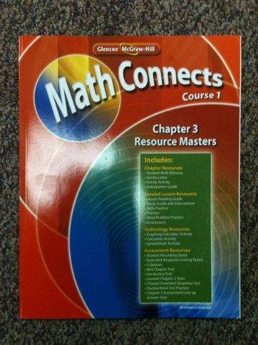 Book Glencoe McGraw-Hill Math Connects Course 1, Chapter 3 Resource Masters ISBN 9780078810213 free