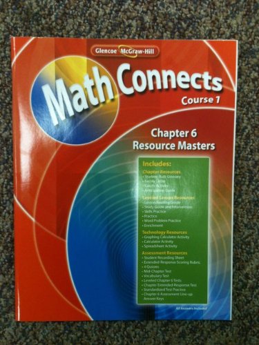 Book Glencoe McGraw-Hill Math Connects Course 1, Chapter 6 Resource Masters ISBN 9780078810244 free