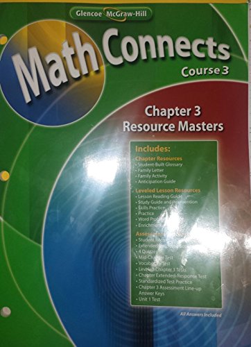 Book Math Connects Course 3 2009 Chapter 3 Resource Masters free Book Math Connects Course 3 2009 Chapter 3 Resource Masters free