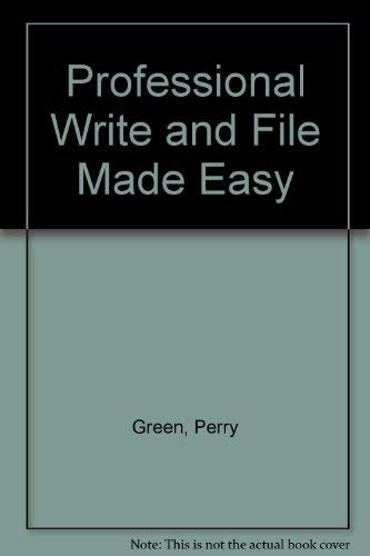 Book Professional Write And File Made Easy free