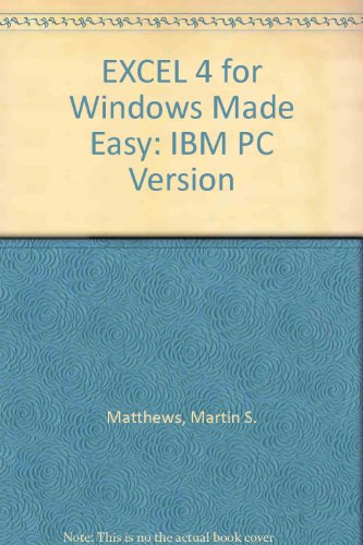 Book Excel 4 For Windows Made Easy free