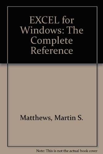 Book Excel 4 For Windows: The Complete Reference free
