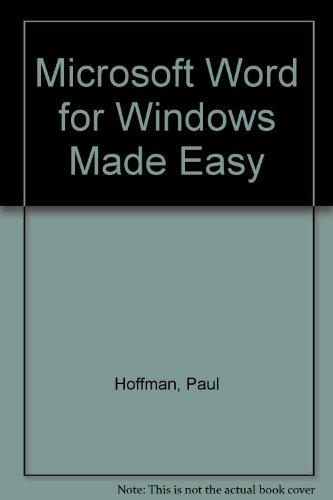 Book Microsoft Word For Windows Made Easy free