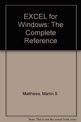 Book Excel for Windows: The Complete Reference free