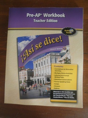 Book Asi se dice! Pre-AP Workbook, Teacher's Edition (Spanish 1) free