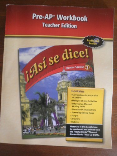 Book Pre-AP Workbook Teacher Edition (Asi se Dice! Glencoe Spanish 2) free