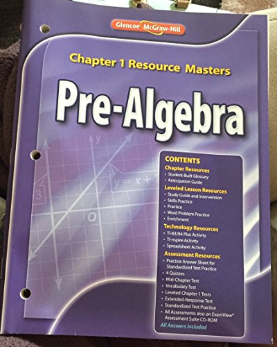 Book Glencoe Pre-Algebra Chapter 1 Resource Masters free