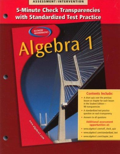 Book 5-Minute Check Transparencies with Standardized Test Practice Glencoe McGraw-Hill Algebra 1 free