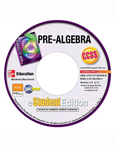 Book Pre-Algebra eStudentEdition CD-ROM (MERRILL PRE-ALGEBRA) free