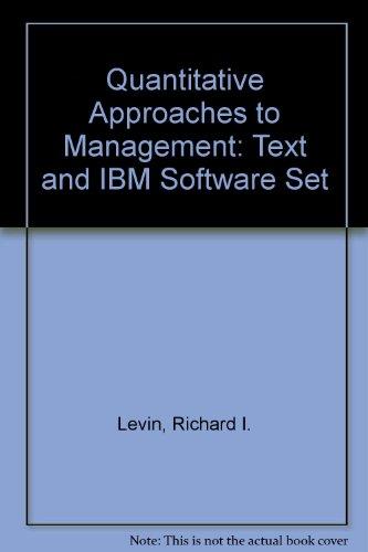 Book Quantitative Approaches To Management/book And Disk free