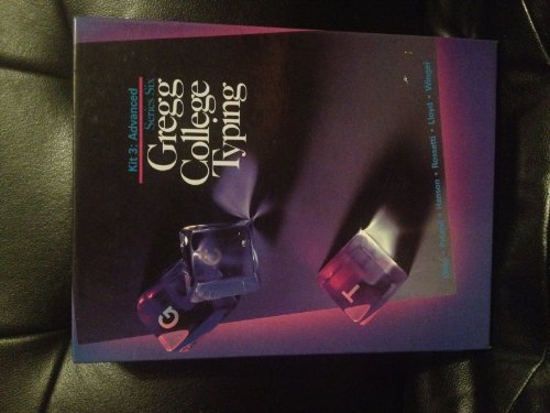 Book Gregg College Typing Kit 3: Advanced Series Six free